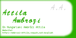 attila ambrozi business card